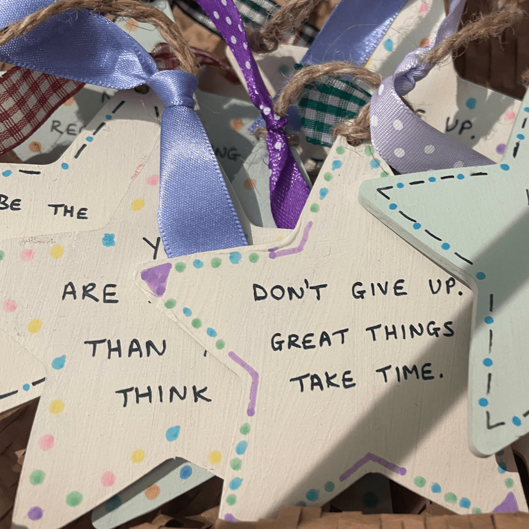 Inspirational Wooden Stars and Hearts - Y.O.U underwear