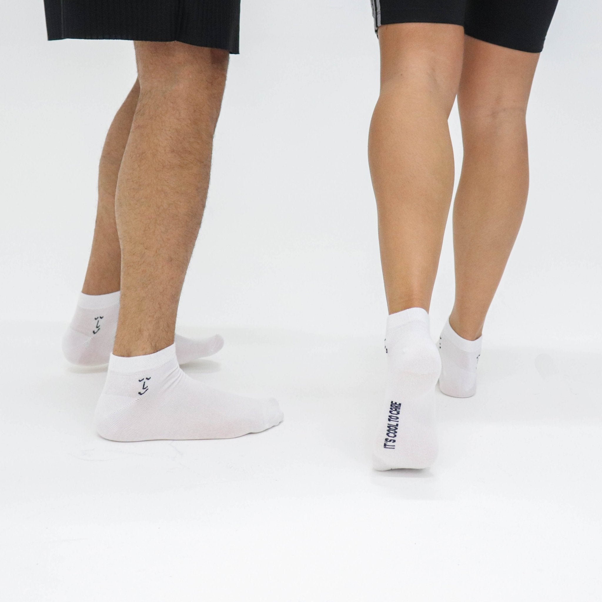 'It's Cool to Care' Leiho Bamboo Trainer Socks - White - Y.O.U underwear