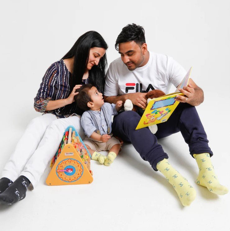 Leiho 'Baby Do - Gooder' Yellow Smiley Patterned Bamboo Socks (Age 4 - 9 months) - Y.O.U underwear