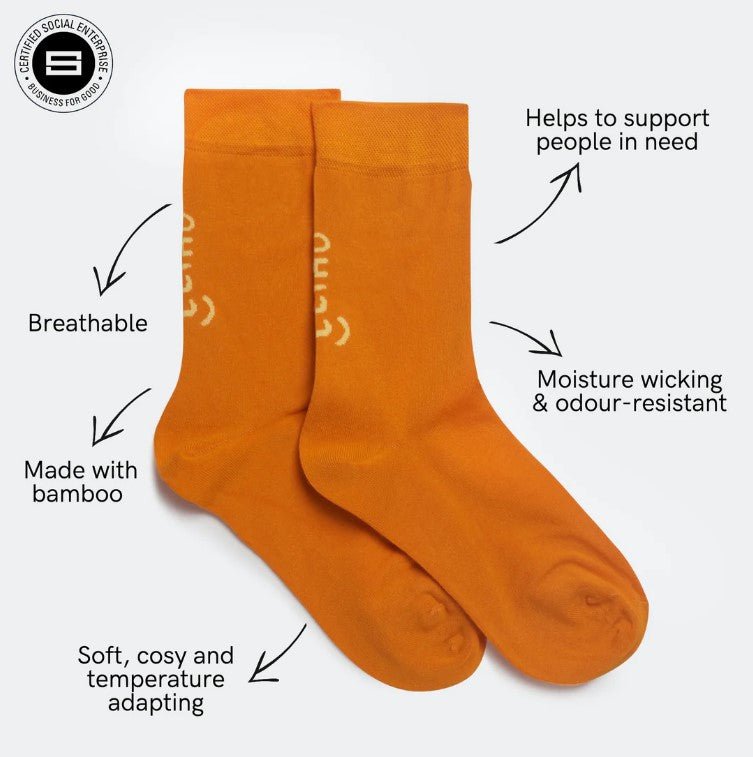 Leiho Bamboo Socks - Follow the Sun Orange - Y.O.U underwear