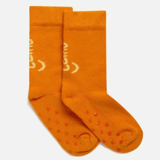 Leiho 'Mini Changemaker' Orange Smiley Toddler Bamboo Socks (Age 2-4 Years)