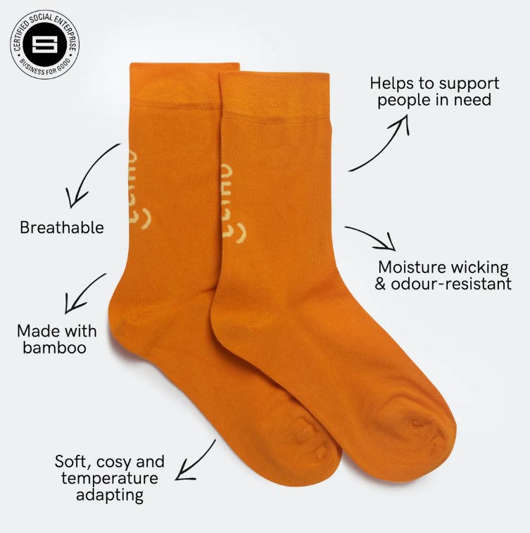 Leiho Bamboo Socks - Follow the Sun Orange