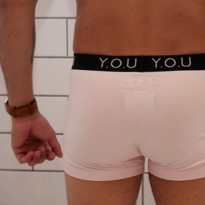 Men's organic cotton hipster trunks in light pink