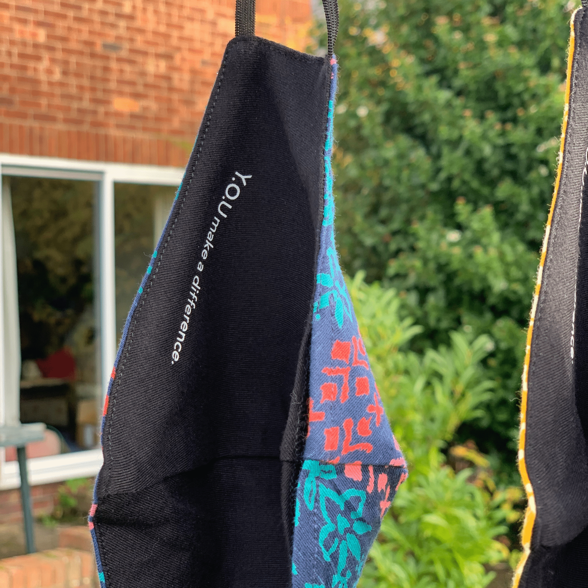 Organic cotton face mask - black & white stars, reversible design - Y.O.U underwear