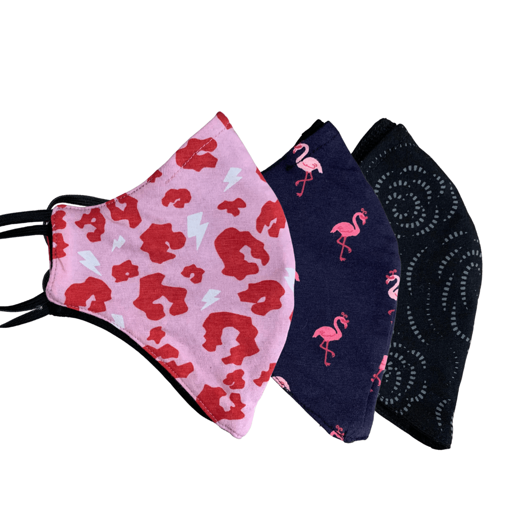 Organic cotton face mask - pack of 3 reversible designs (various designs available) - Y.O.U underwear