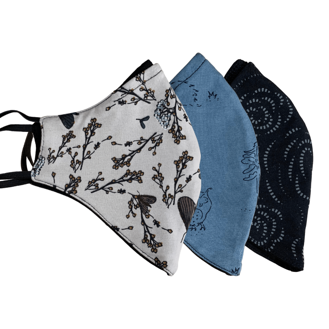 Organic cotton face mask - pack of 3 reversible designs (various designs available) - Y.O.U underwear