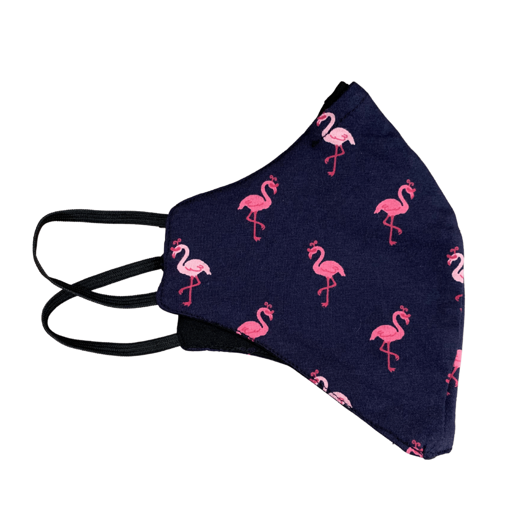 Organic cotton face mask - pink flamingo pattern, reversible design - Y.O.U underwear