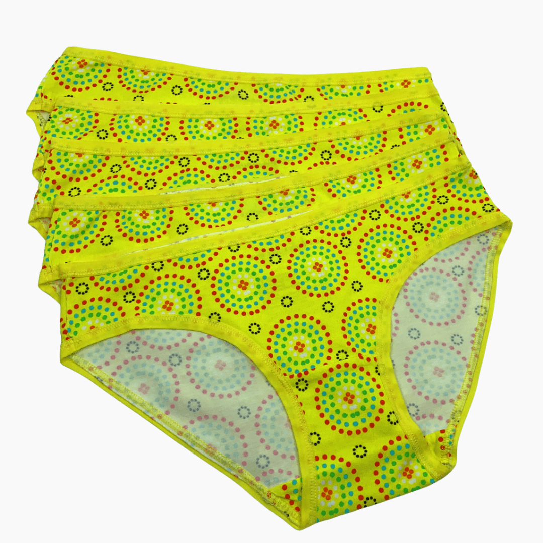 Women's organic cotton low - rise bikini bottoms - Mara design - Pack of 5 - Y.O.U underwear
