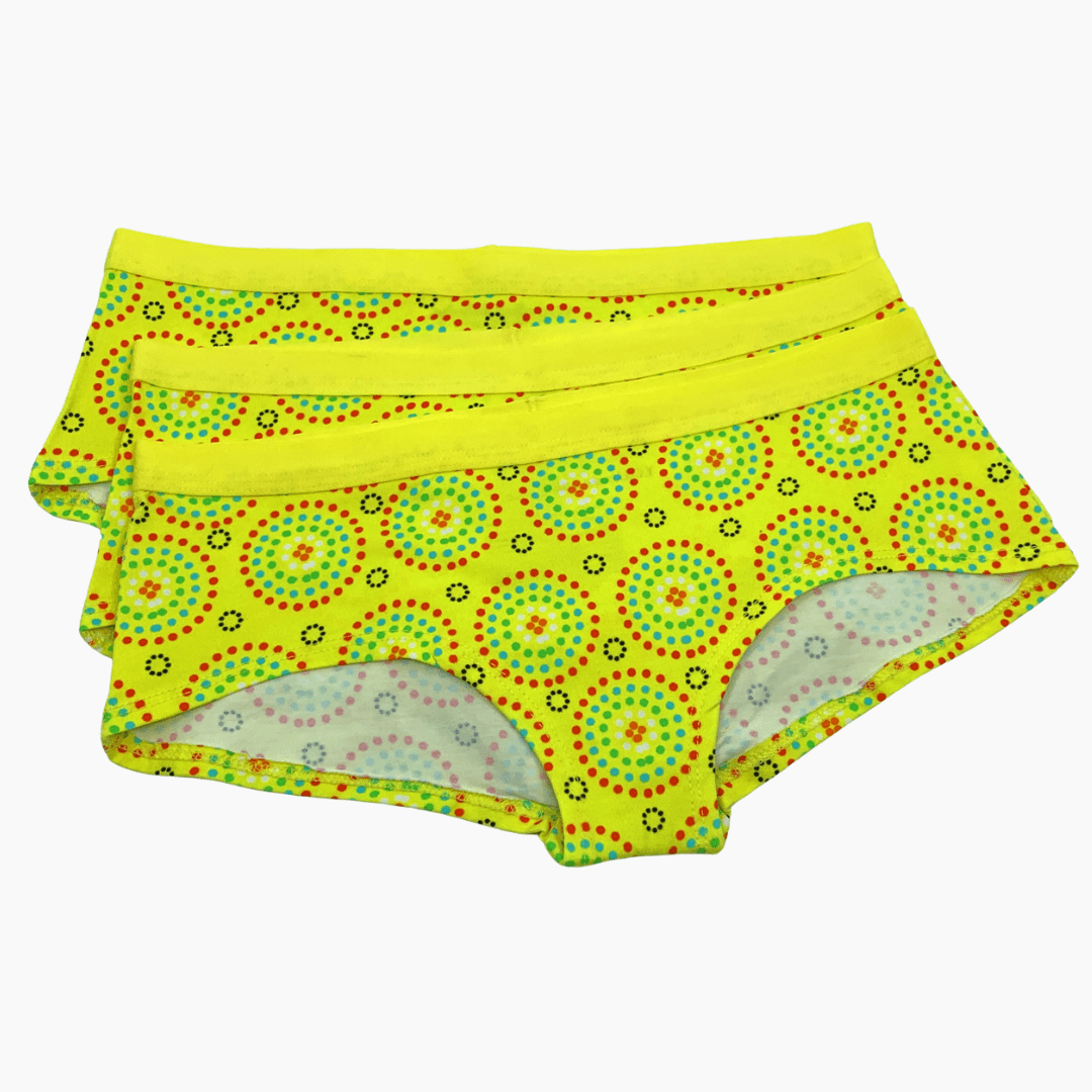 Women's organic cotton plain boy shorts - Mara design - Pack of 3 - Y.O.U underwear