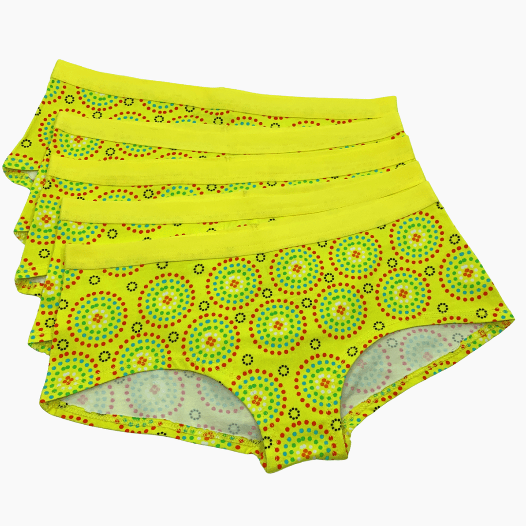 Women's organic cotton plain boy shorts - Mara design - Pack of 5 - Y.O.U underwear
