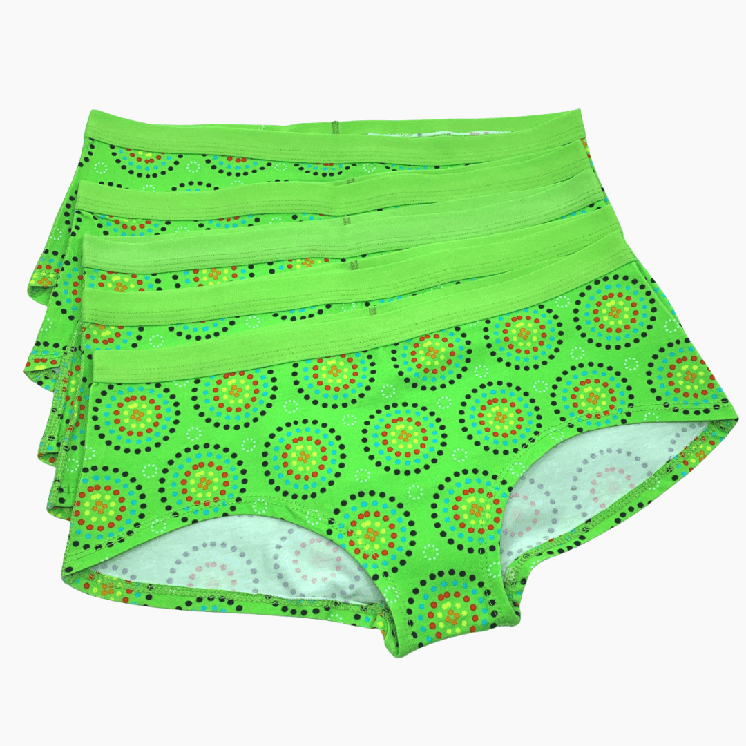 Women's organic cotton plain boy shorts - Mara design - Pack of 5 - Y.O.U underwear