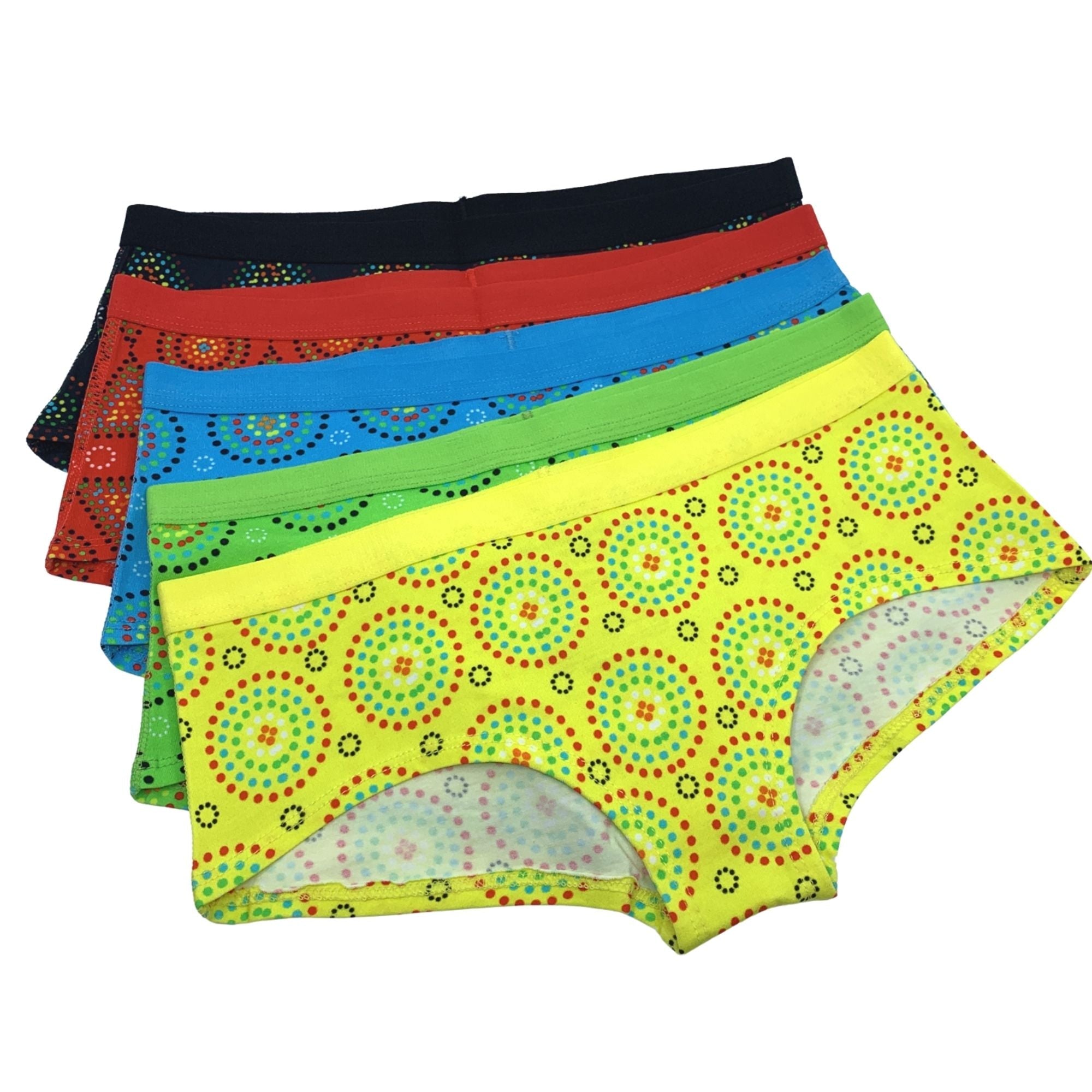 Women's organic cotton plain boy shorts - Mara design - Pack of 5 - Y.O.U underwear