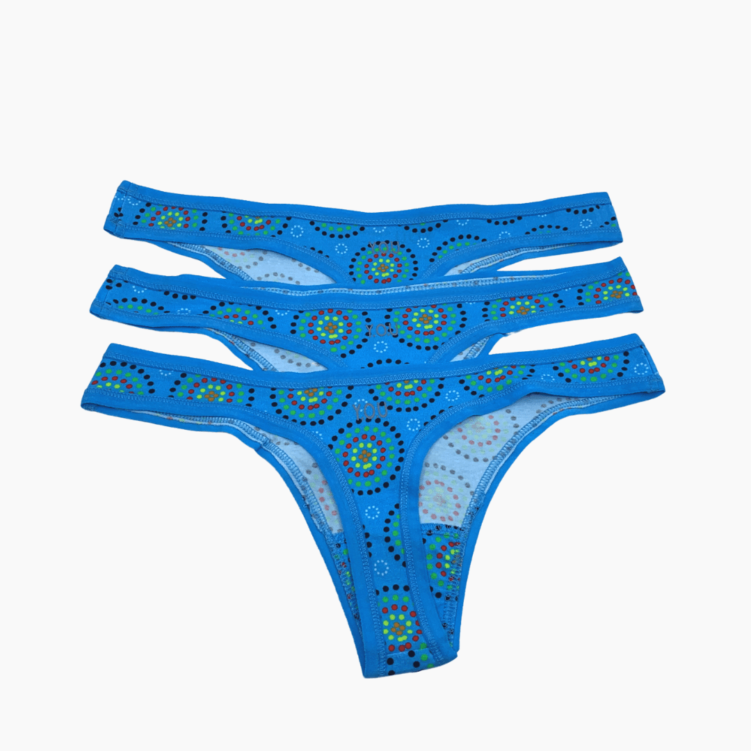 Women's organic cotton thongs - Mara design - Pack of 3 - Y.O.U underwear