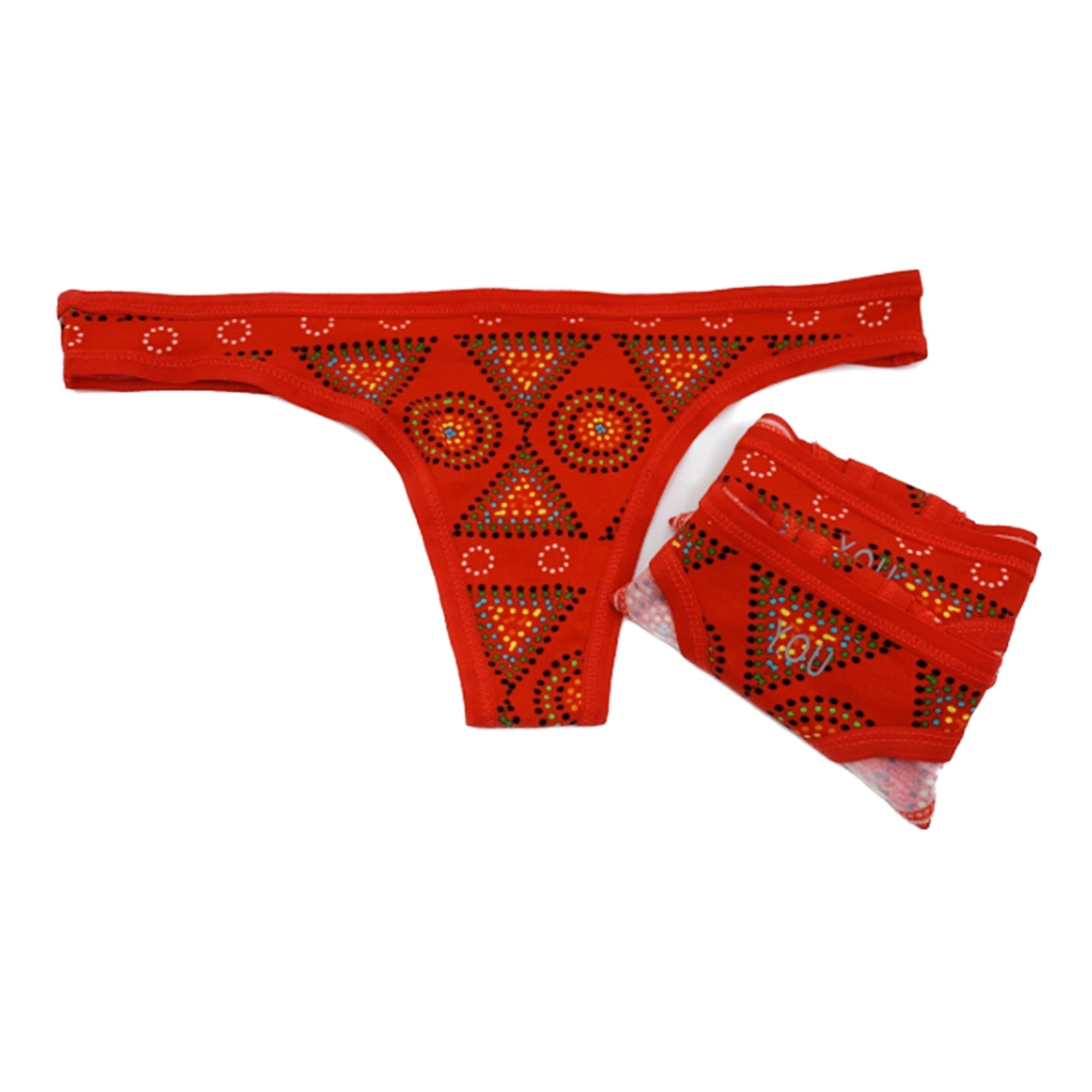 Women's organic cotton thongs - Mara design - Pack of 3 - Y.O.U underwear