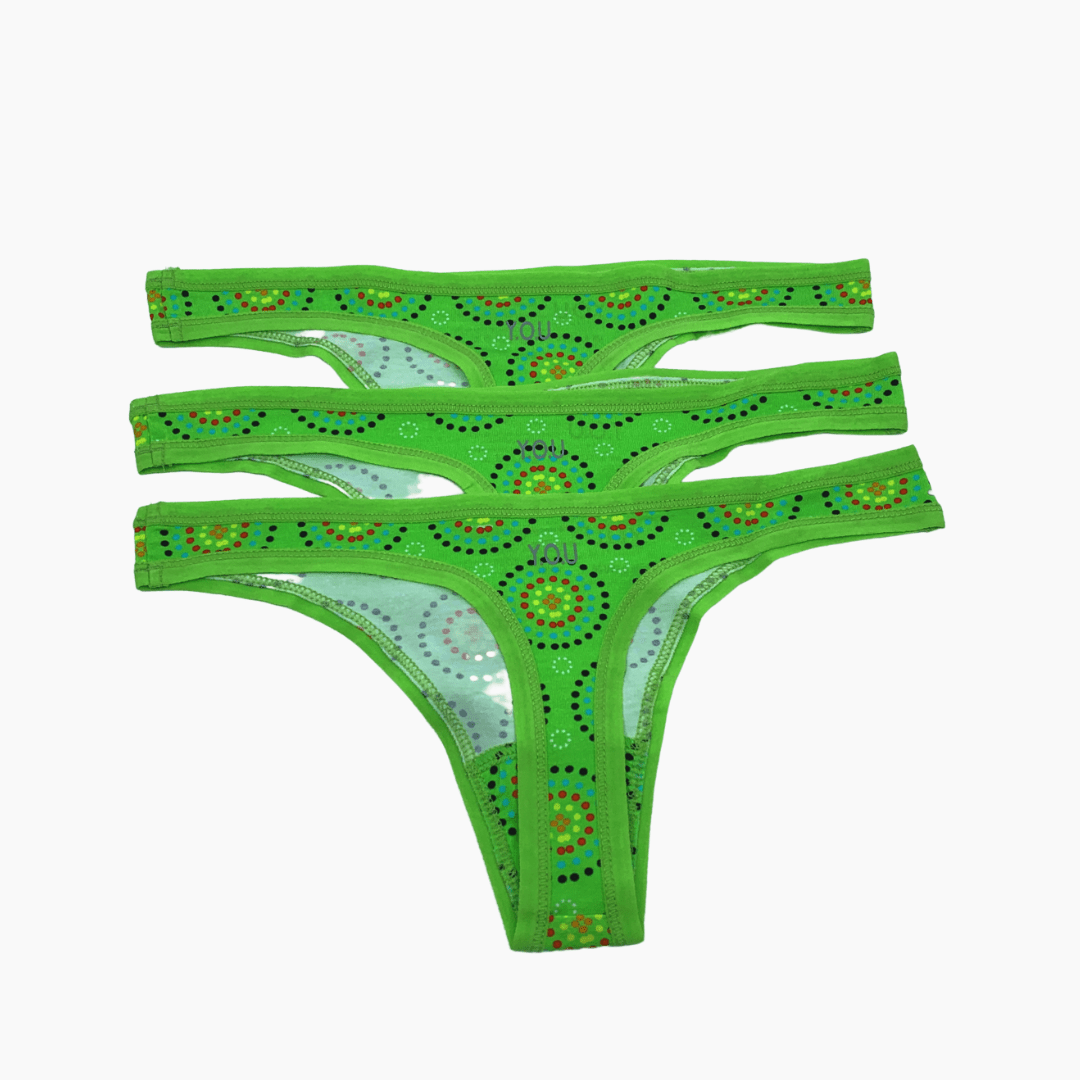 Women's organic cotton thongs - Mara design - Pack of 3 - Y.O.U underwear