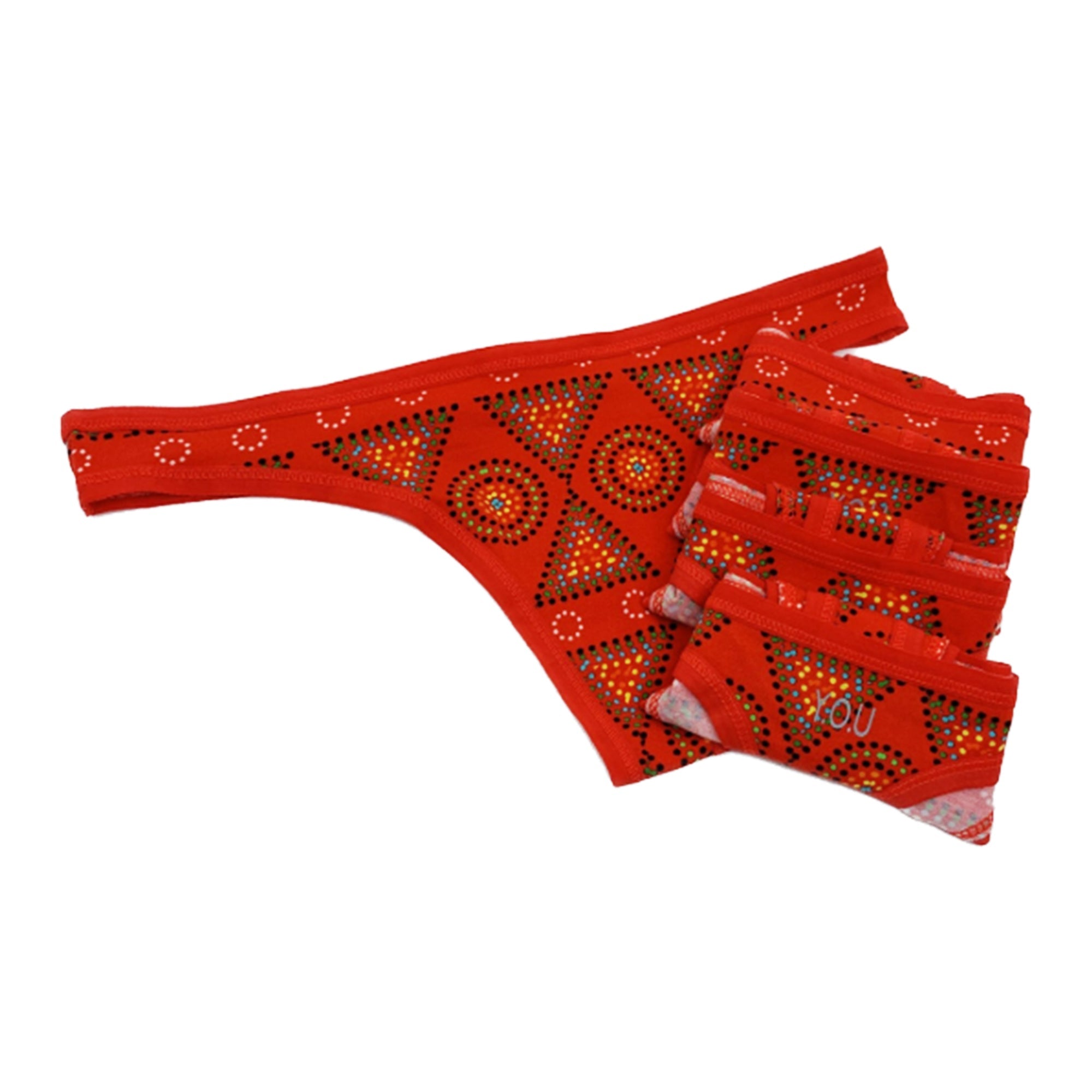 Women's organic cotton thongs - Mara design - Pack of 5 - Y.O.U underwear